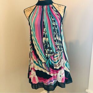 Pleated Pucci style print dress